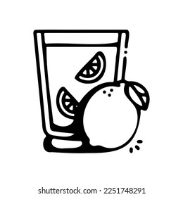 Lemon Drink vector icon hand drawn style.Can be use for wedding invitation, card design and background design
