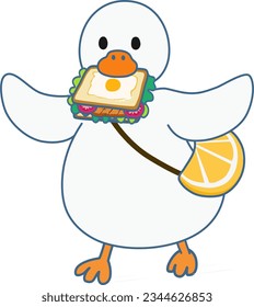 lemon duck,hurry up! eat and run