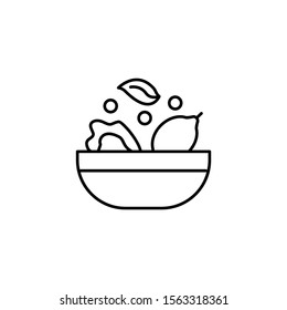 Lemon eating in a plate icon. Simple line, outline vector of organic food icons for ui and ux, website or mobile application