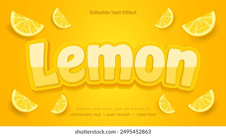 Lemon editable text effect style, Lemon 3d editable text effect style.
