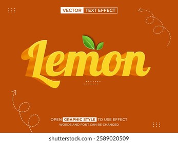 lemon editable text, font effect, 3d text for title