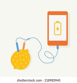 Lemon electric charging Smartphone.