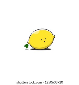 lemon emoticon vector. confuse face