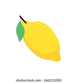 Zitronenexotisches Obstflachdesign Vektorillustration