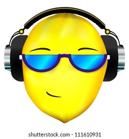 Lemon Face Headphones Sunglasses Stock Vector (Royalty Free) 111610931 ...