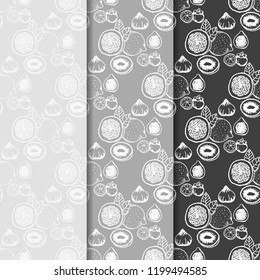 lemon, figs tropical fruits seamless pattern