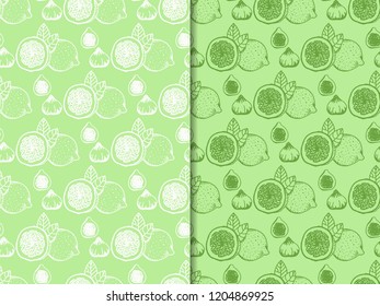 lemon, figs tropical fruits seamless pattern