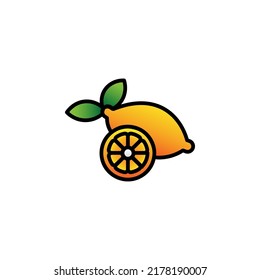 Lemon With Filled Line Vector Illustration  