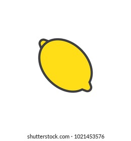 Lemon filled outline icon, line vector sign, linear colorful pictogram isolated on white. Symbol, logo illustration. Pixel perfect vector graphics