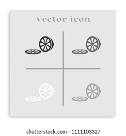 Lemon flat black and white vector icon.