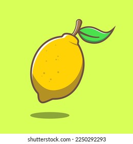 Lemon  flat design, illustration food in thick line style