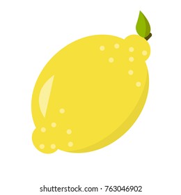 lemon flat design isolated on a circle with shadow