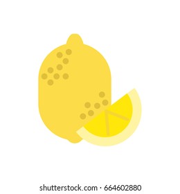 Lemon flat icon. Colorful vector sign, logo illustration. Flat style design