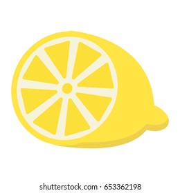 Lemon flat icon, fruit and vitamin, vector graphics, a colorful solid pattern on a white background, eps 10.