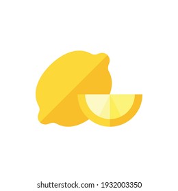 Lemon Flat Icon Logo Illustration Vector Isolated. Fruit and Healthy Food Icon-Set. Suitable for Web Design, Logo, App, and Upscale Your Business.