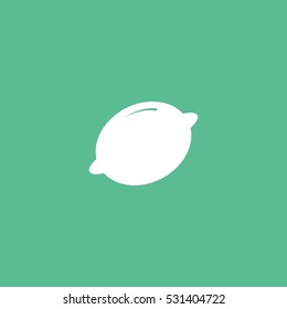 Lemon Flat Icon On Green Background