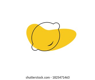 lemon flat icon on white background in vector illustration