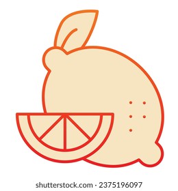 Icono limón plano. Iconos naranjas de frutas amargas en un estilo moderno y plano. Diseño de degradado de vitaminas, diseñado para web y aplicación. Eps 10