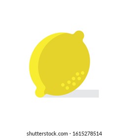 Lemon Flat Icon vector Design, White Isolated Background
