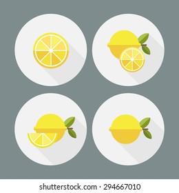 Lemon. Flat icons. Vector.