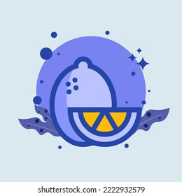 Lemon flat illustration. Fruit signs vector illustration.