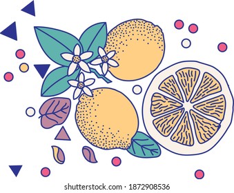 Lemon flat illustration with soft colors