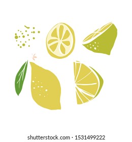 Lemon flat illustration for your design