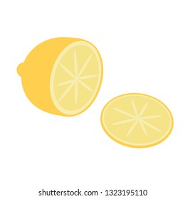 lemon flat simple illustration. Home and kitchen series. Tableware food and dishes.