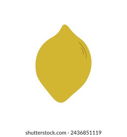 Lemon in flat style for teaching toddlers and preschoolers.