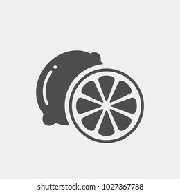 Lemon Flat Vector Icon. Lyme Flat Vector Icon. Citrus Flat Vector Icon