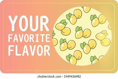 Lemon Flavor Label Sticker Vector
