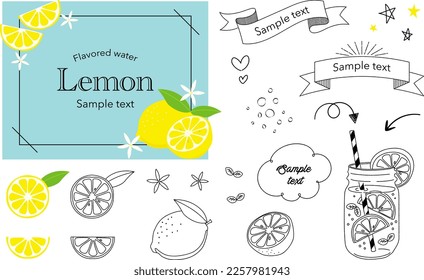 Lemon flavored water and frame set