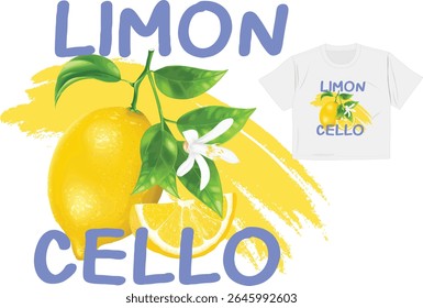 Lemon floral  graphic design summer lemon t-shirt trendy