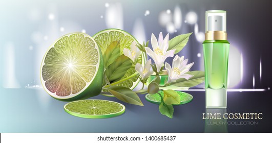 lemon flower toilet water cosmetics VECTOR ILLUSTRATION