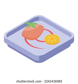 Lemon foie gras icon isometric vector. Duck food. Goose cuisine