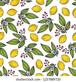 lemon and foliage pattern