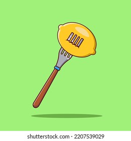 Lemon and fork vector illustration