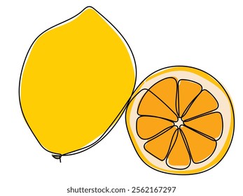 Lemon in the form of continuous lines and can be edited later