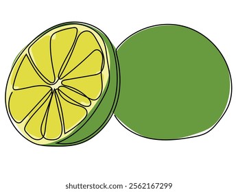 Lemon in the form of continuous lines and can be edited later