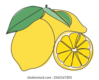 Lemon in the form of continuous lines and can be edited later