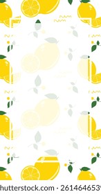 Lemon frame, border, wallpaper, background with copy space for text