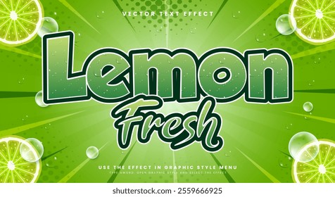 Lemon fresh 3d editable text effect Template Suitable for splash theme