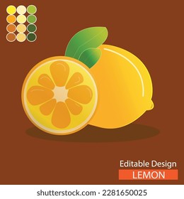 Lemon Fresh fruit Illustration Vector Icon and Logo art
