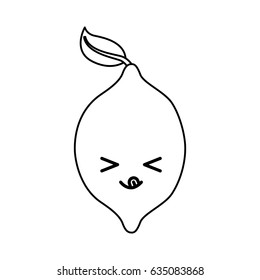 lemon fresh fruit kawaii character