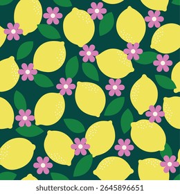 Patrón de frutas frescas de limón sin fisuras. Imagen clara del Vector de papel para la tela, Fondo de pantalla, diseño, estilo del doodle del papel del partido y repetible