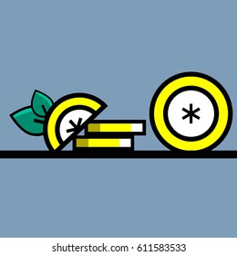 lemon Fresh fruits vector