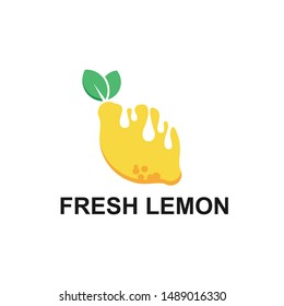 Lemon Fresh logo. Fresh lemon fruits on summer season. Summer fruit