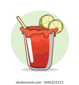 lemon fresh mixology michelada drink illustration