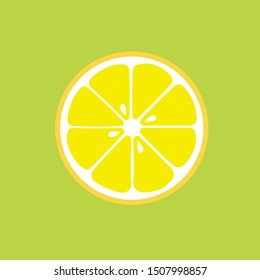Lemon fruit background. Flat design style. Vector illustration.