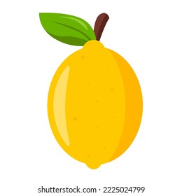 Lemon Fruit Cartoon Illustration Isolated on White Background. Flat Vector. Good used for Logo, Icon, Stickers, and etc.